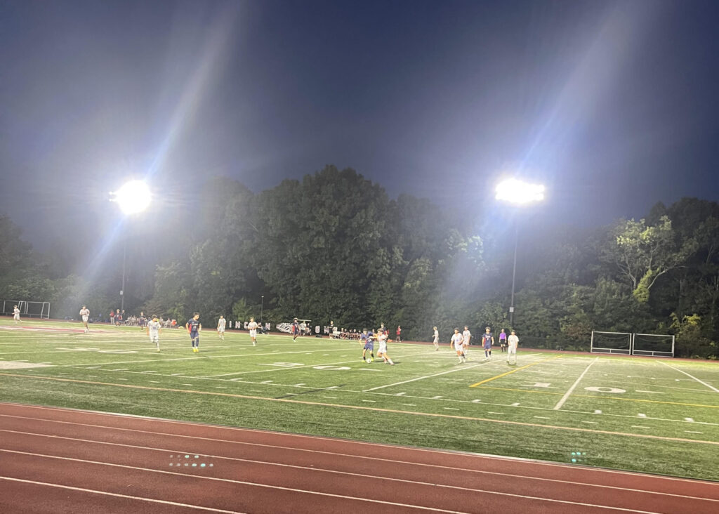 Lincoln soccer versus Cumberland under the lights at Ferguson Field